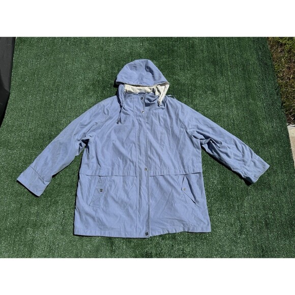 Worthington Women’s Soft Shell Baby Blue Windbreaker Rain Jacket Size 3X - Picture 1 of 13